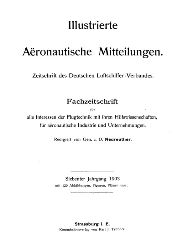 Illustrierte Aeronautische Mitteilungen Jahr 1903