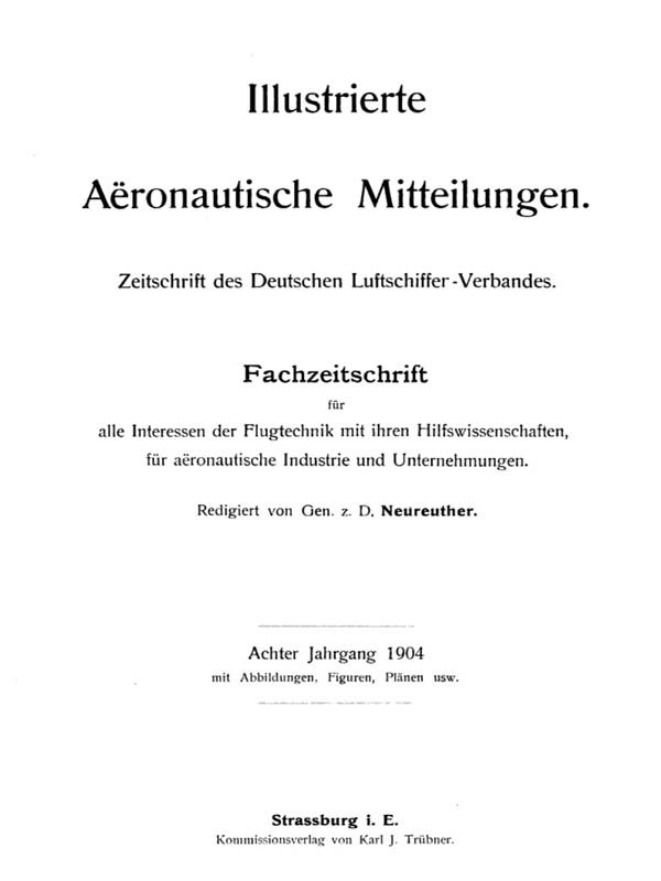 Illustrierte Aeronautische Mitteilungen Jahr 1904